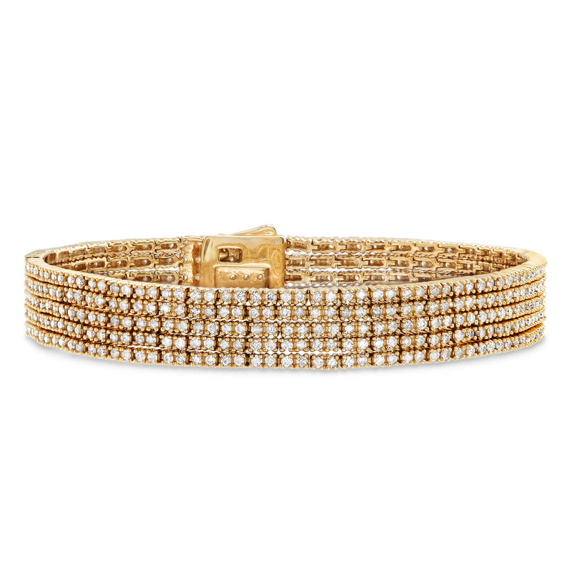 5.00 ct. t.w. Diamond Five-Strand Bracelet in 14kt Yellow Gold image number 2