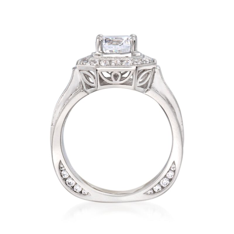 Simon G. 1.00 ct. t.w. Diamond Halo Engagement Ring Setting in 18kt White Gold image number 3