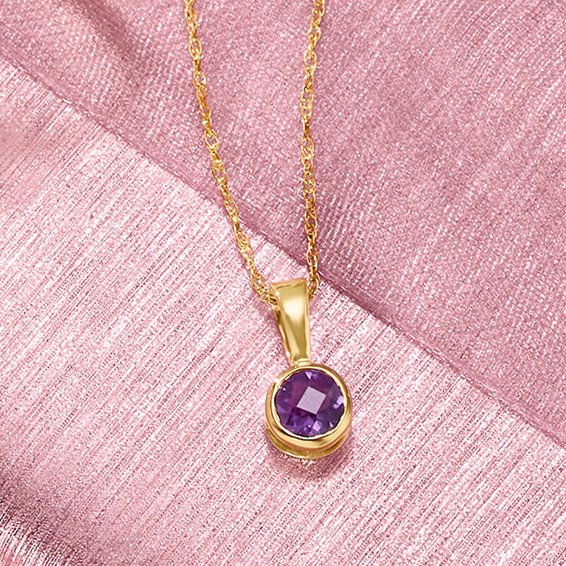 .21 Carat Amethyst Pendant Necklace in 14kt Yellow Gold image number 2