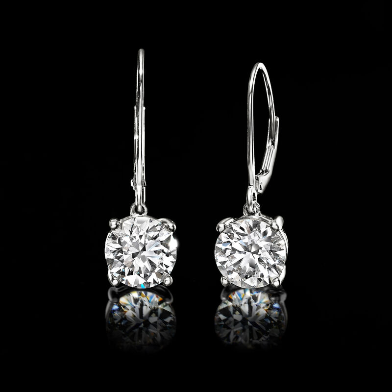4.00 ct. t.w. Lab-Grown Diamond Drop Earrings in 14kt White Gold image number 2