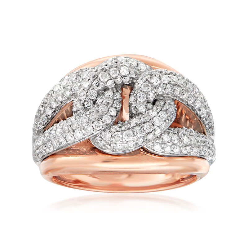 1.30 ct. t.w. Diamond Cuban-Link Ring in 14kt Two-Tone Gold image number 0