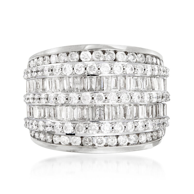 3.00 ct. t.w. Diamond Multi-Row Ring in Sterling Silver image number 3