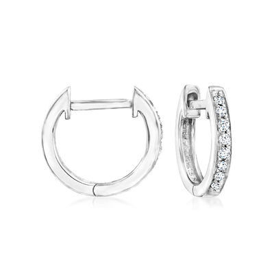 .10 ct. t.w. Diamond Huggie Hoop Earrings in Sterling Silver