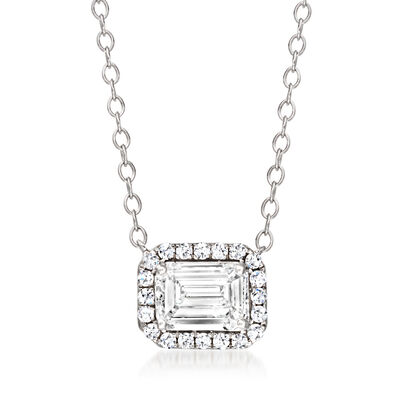 1.00 ct. t.w. Lab-Grown Diamond Halo Necklace in 14kt White Gold