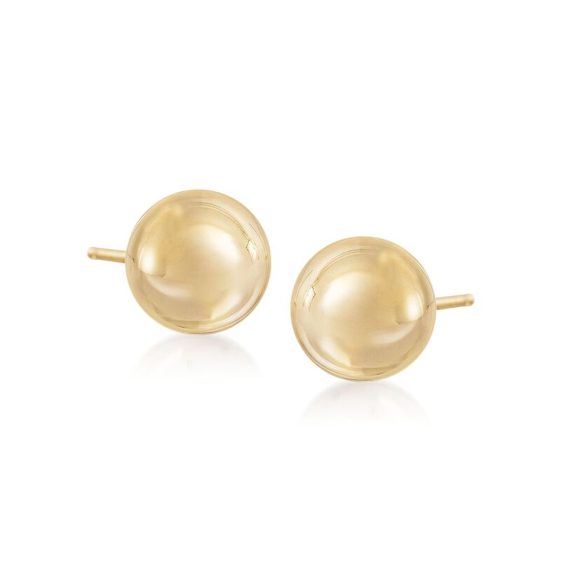 Italian 18kt Yellow Gold Bead Stud Earrings image number 0