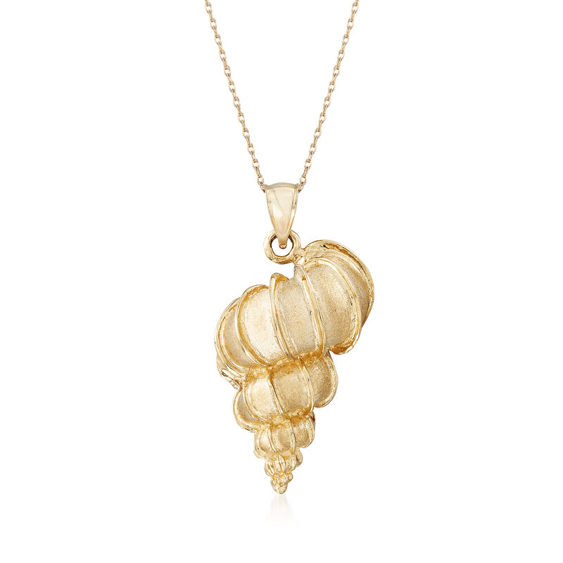 14kt Yellow Gold Conch Shell Pendant Necklace image number 0