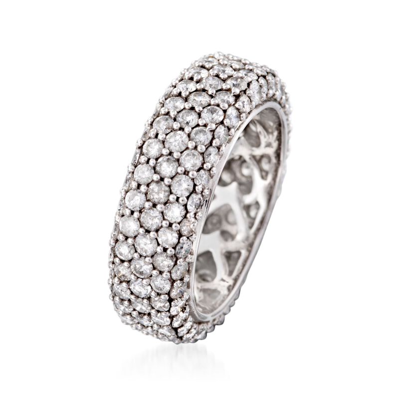 3.76 ct. t.w. Pave Diamond Eternity Band in 14kt White Gold image number 2