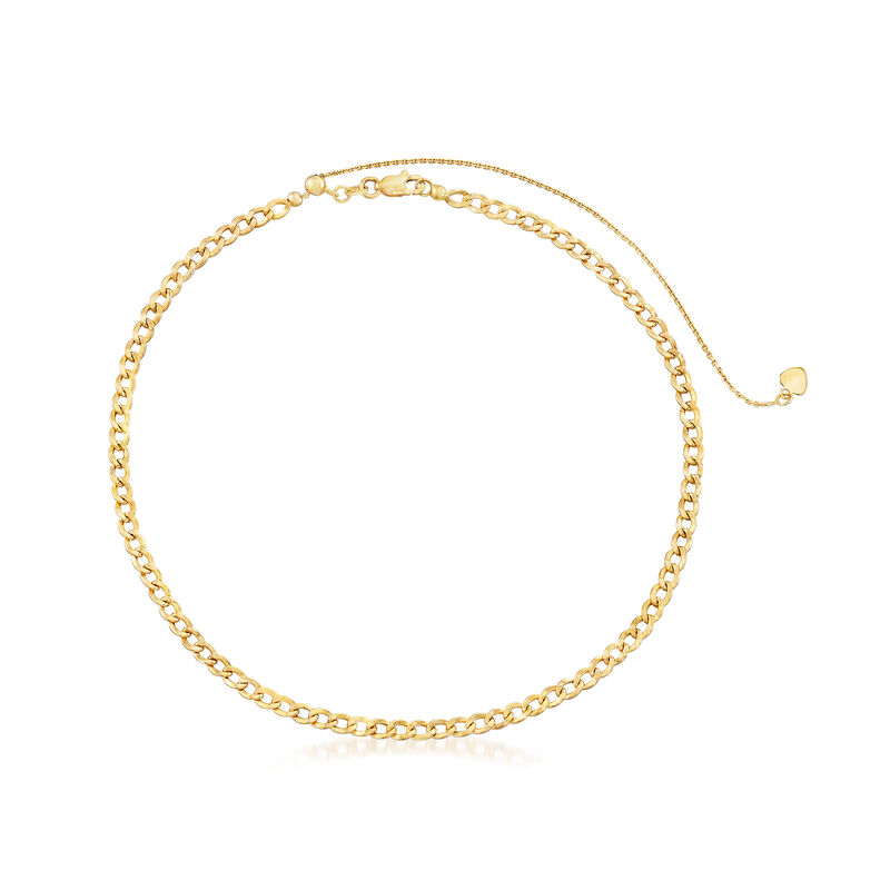 14kt Yellow Gold Curb-Link Choker Necklace image number 0
