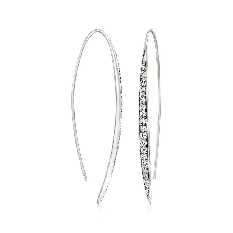 1.15 ct. t.w. Diamond Graduated Linear Drop Earrings in 14kt White Gold image number 2