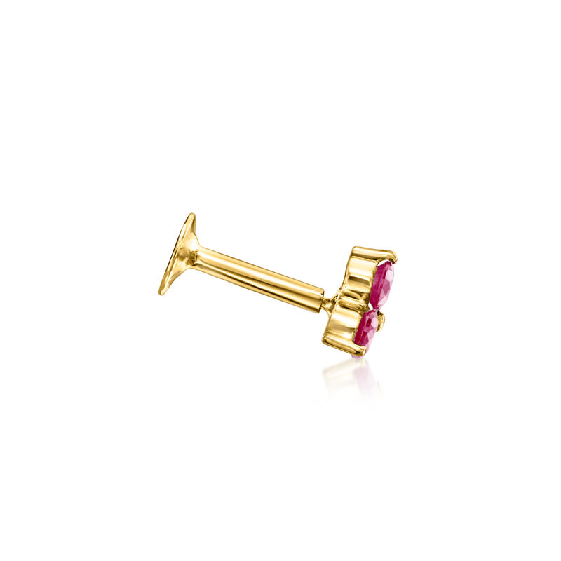 Ruby Flat-Back Stud Earrings in 14kt Yellow Gold image number 2