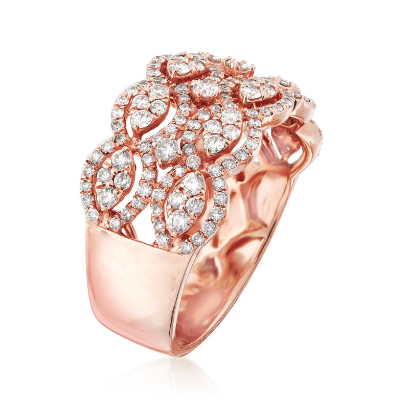 1.00 ct. t.w. Diamond Multi-Row Ring in 14kt Rose Gold image number 2