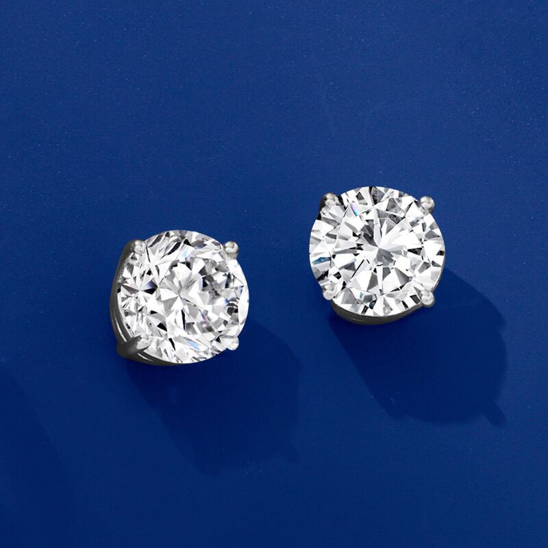 3.00 ct. t.w. Diamond Stud Earrings in Platinum image number 3