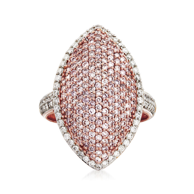 1.61 ct. t.w. Pink and White Diamond Ring in 18kt Rose Gold image number 0