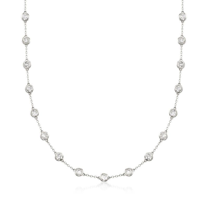 5.00 ct. t.w. Bezel-Set Diamond Station Necklace in 14kt White Gold image number 0