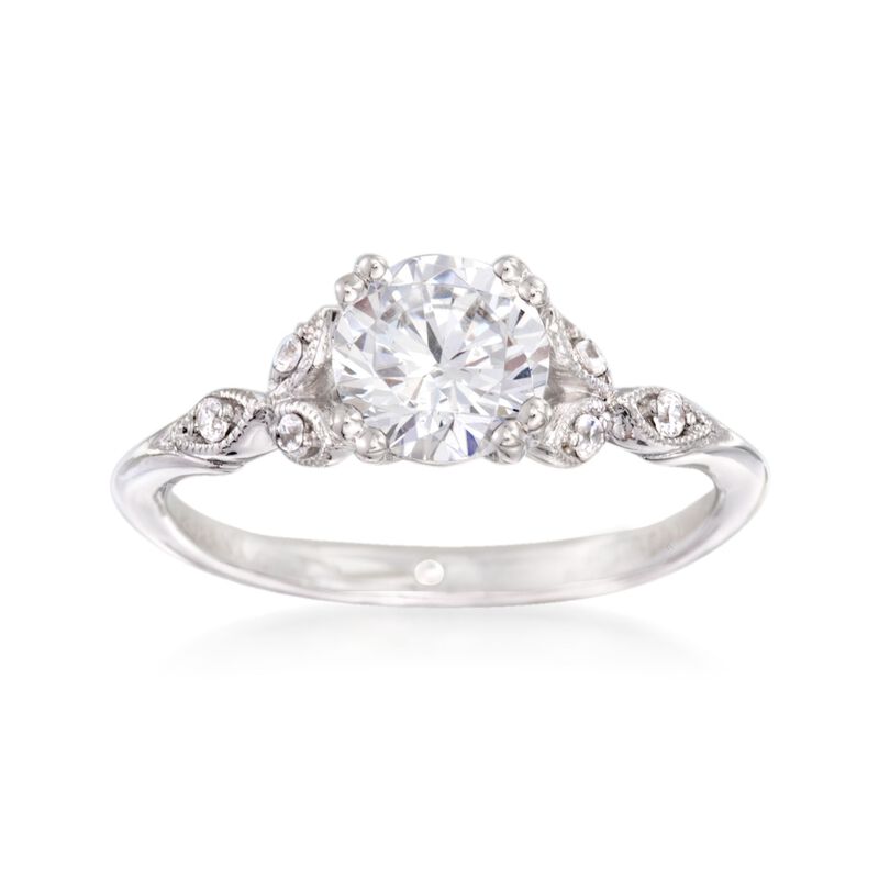 Gabriel Designs 14kt White Gold Engagement Ring Setting with Diamond Accents image number 0
