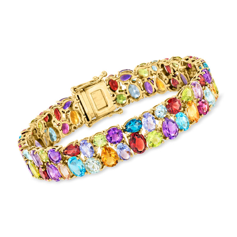 36.60 ct. t.w. Multi-Gemstone Bracelet in 18kt Gold Over Sterling image number 0