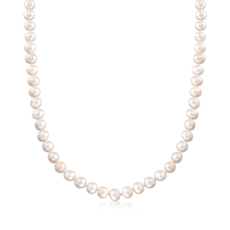 Monogram - 6-7mm Cultured Pearl Necklace with Sterling Silver Personalized Disc Charm. 18&quot;  image number 3