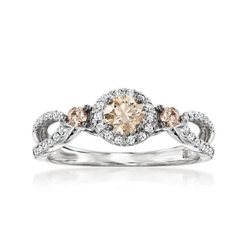 Le Vian .49 ct. t.w. Chocolate Diamond Ring with .21 ct. t.w. Vanilla Diamonds in 14kt White Gold. Size 7 image number 0