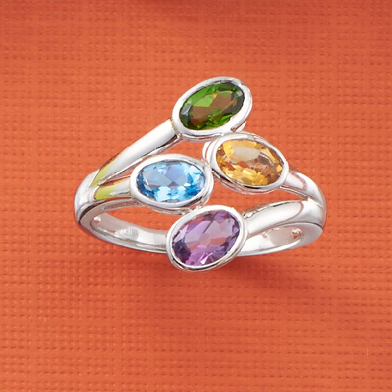 1.80 ct. t.w. Multi-Stone Bypass Ring in Sterling Silver image number 4