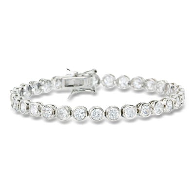 13.50 ct. t.w. CZ Tennis Bracelet in Sterling Silver