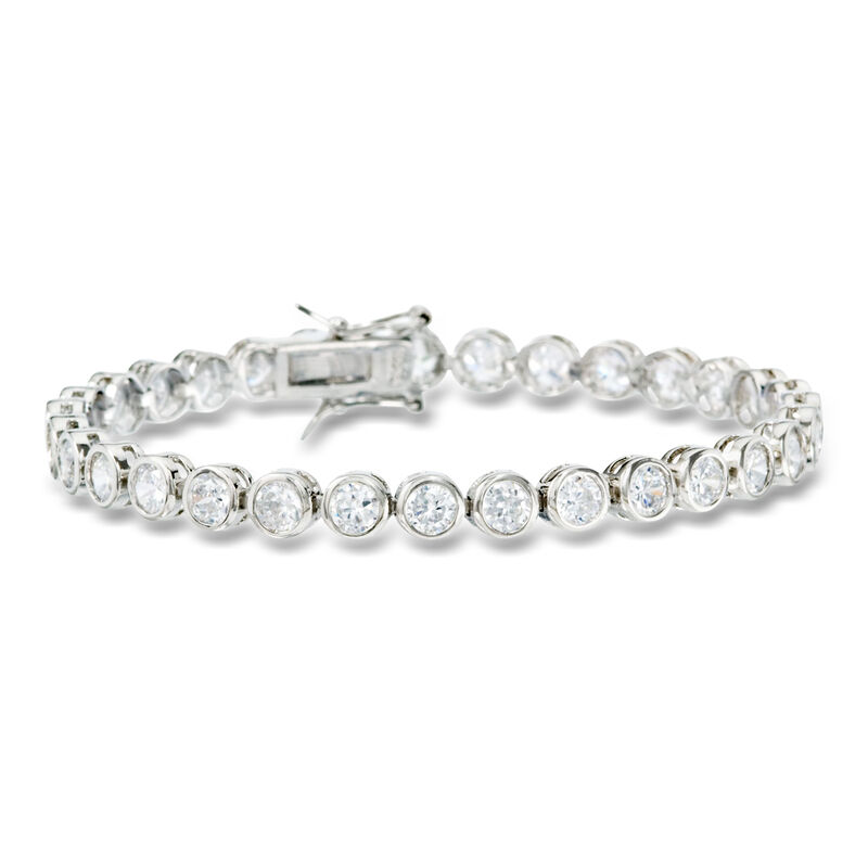 13.50 ct. t.w. CZ Tennis Bracelet in Sterling Silver image number 0