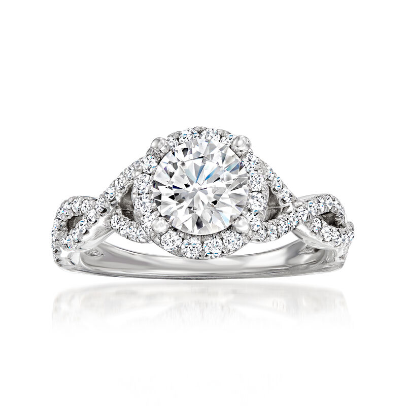 Gabriel Designs .41 ct. t.w. Diamond Engagement Ring Setting in 14kt White Gold image number 0