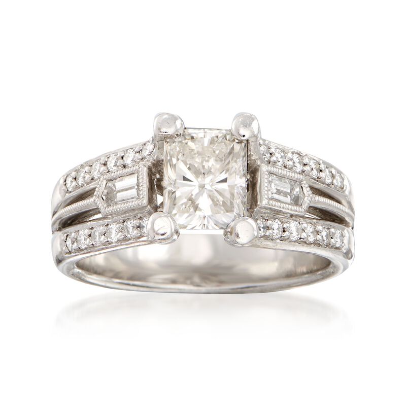 C. 2000 Vintage 1.73 ct. t.w. Certified Diamond Ring in 18kt White Gold. Size 6.5 image number 0