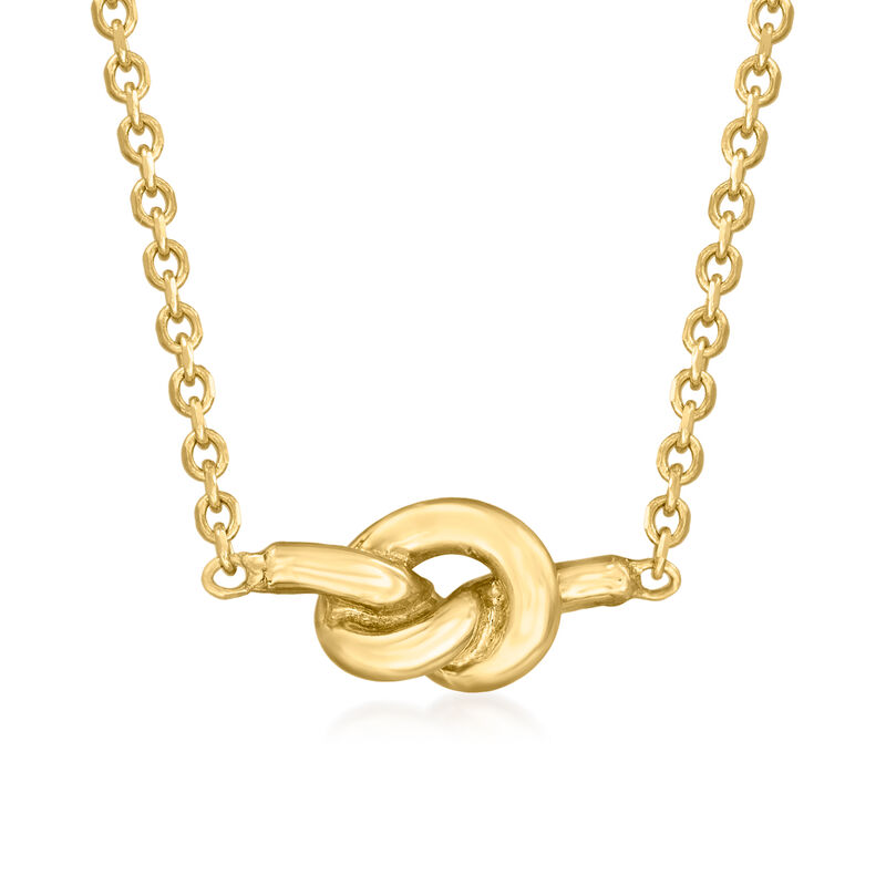 Italian 14kt Yellow Gold Love Knot Necklace image number 0