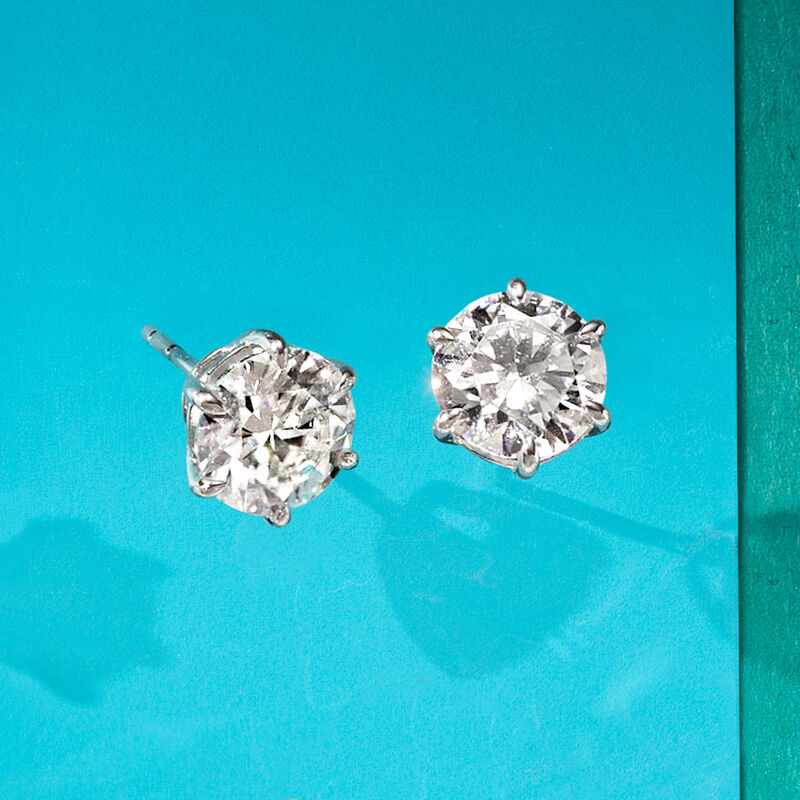 2.00 ct. t.w. Moissanite Stud Earrings in Sterling Silver  image number 4