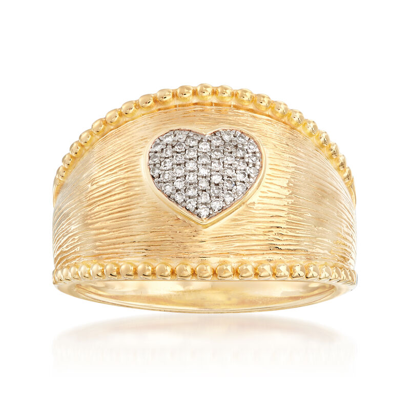 .10 ct. t.w. Diamond Heart Ring in 18kt Gold Over Sterling image number 0