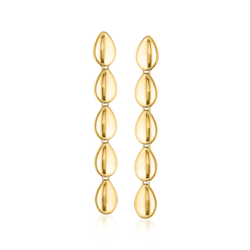 14kt Yellow Gold Linear Teardrop Earrings image number 0