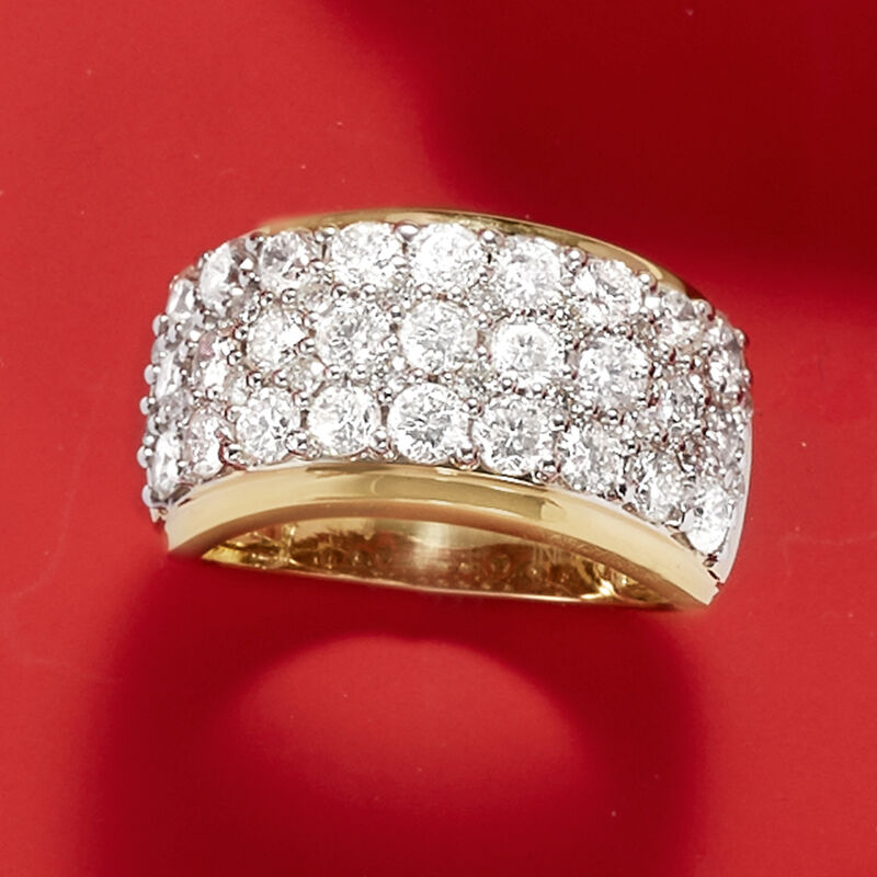 3.00 ct. t.w. Diamond Multi-Row Ring in 14kt Yellow Gold image number 3