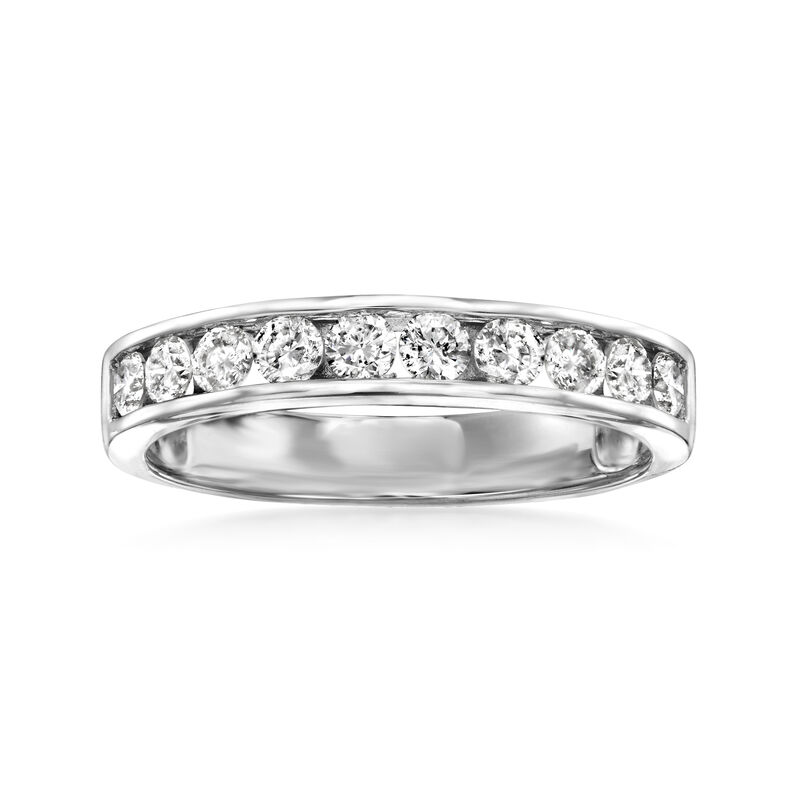.75 ct. t.w. Channel-Set Diamond Wedding Band in 14kt White Gold image number 0