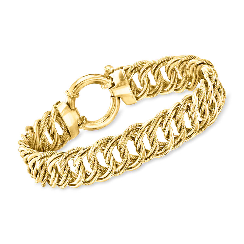 14kt Yellow Gold-Plated Circle-Link Bracelet image number 0