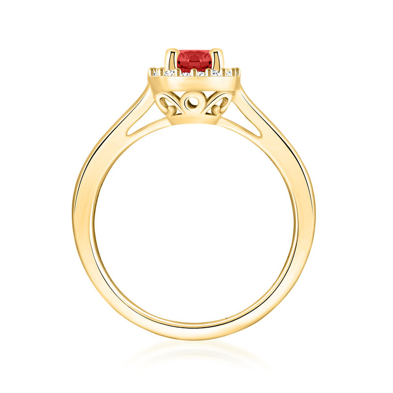 .60 Carat Garnet Ring with .10 ct. t.w. Diamonds in 14kt Yellow Gold image number 2