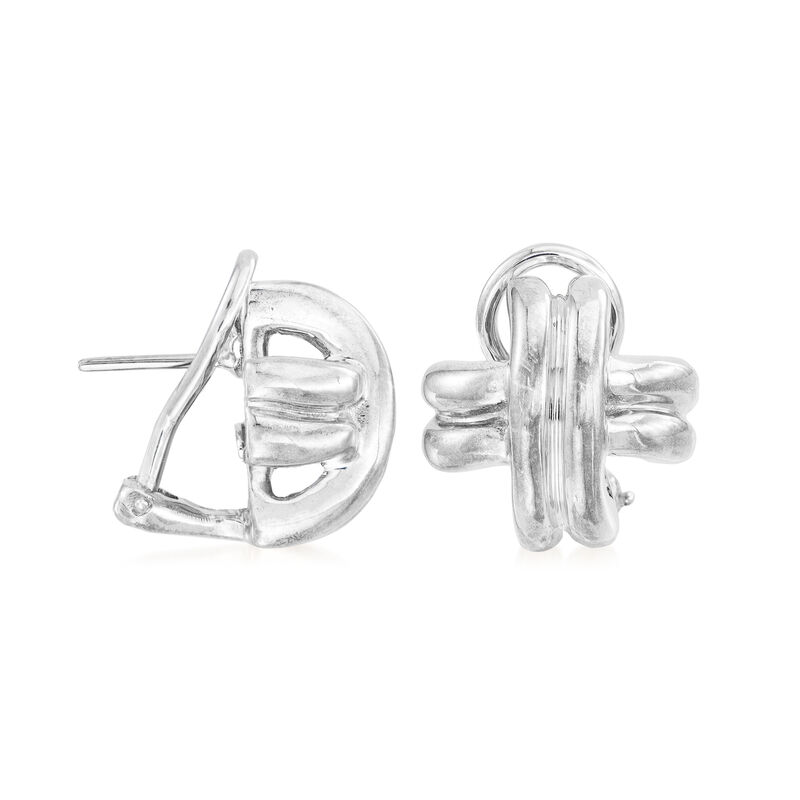 C. 1990 Vintage Tiffany Jewelry Sterling Silver X Earrings image number 2