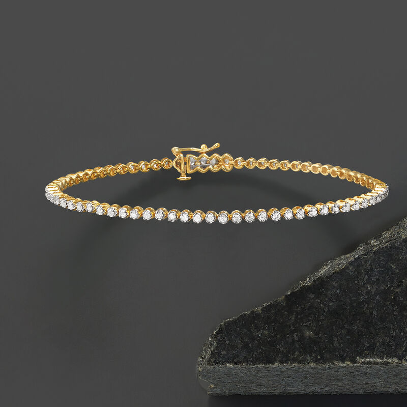 1.00 ct. t.w. Diamond Tennis Bracelet in 14kt Yellow Gold image number 2