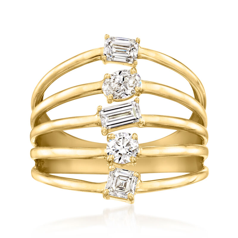 1.00 ct. t.w. Lab-Grown Diamond Multi-Row Ring in 18kt Gold Over Sterling image number 0