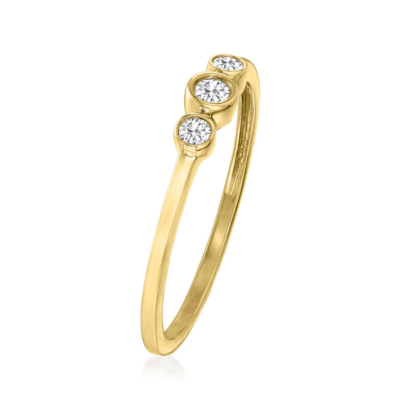 .10 ct. t.w. Bezel-Set Diamond Trio Ring in 14kt Yellow Gold image number 2