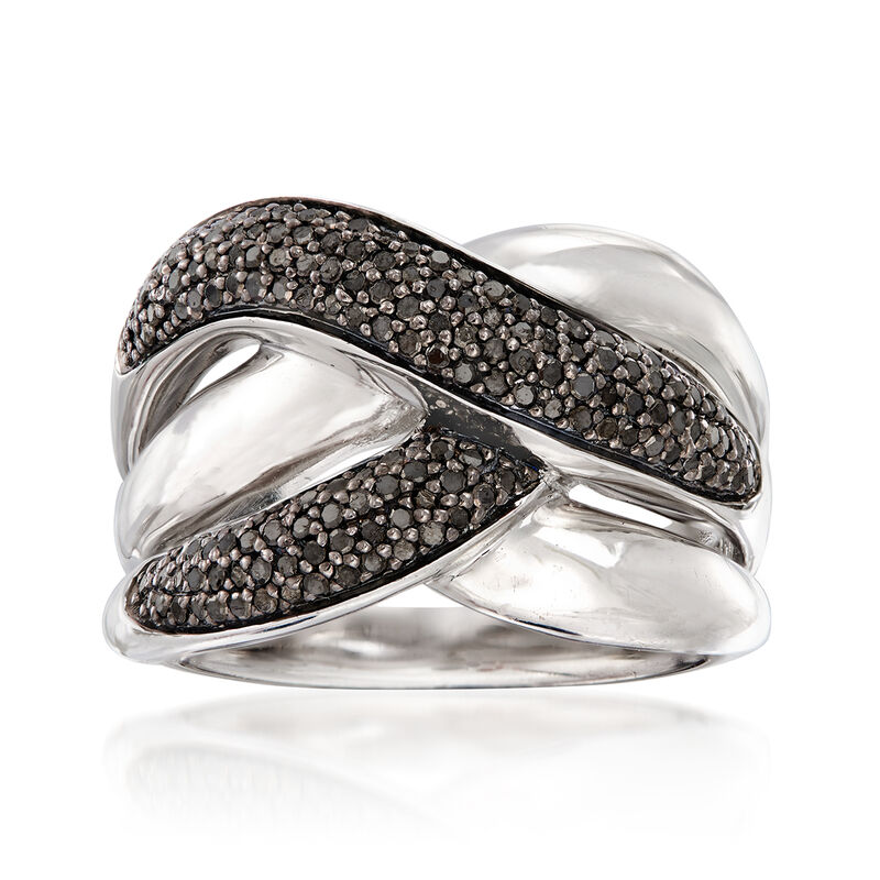 .50 ct. t.w. Black Diamond Crisscross Ring in Sterling Silver image number 0