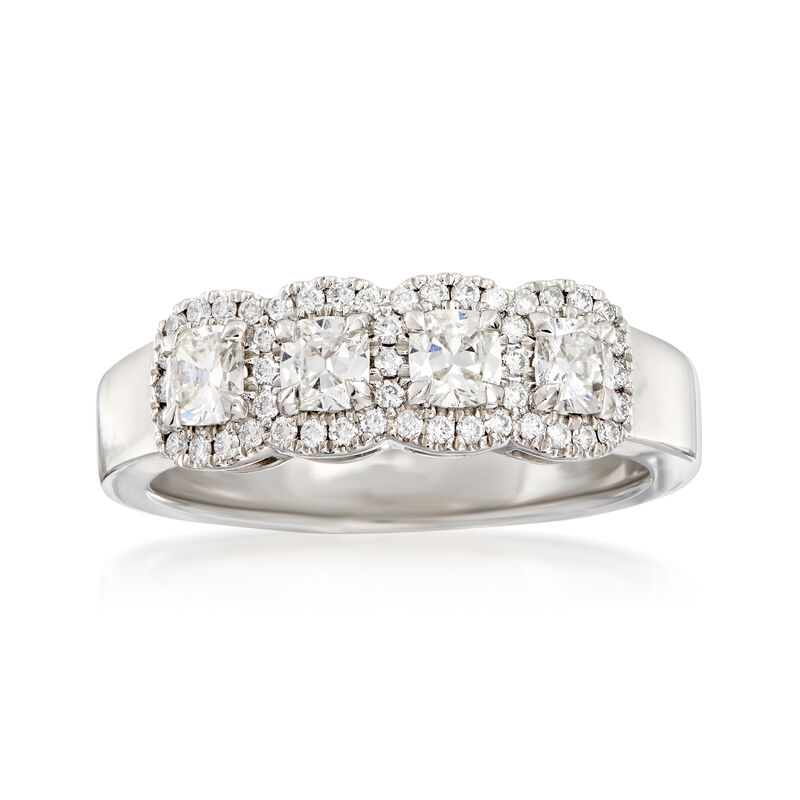 Henri Daussi .72 ct. t.w. Four-Stone Diamond Ring in 18kt White Gold image number 0