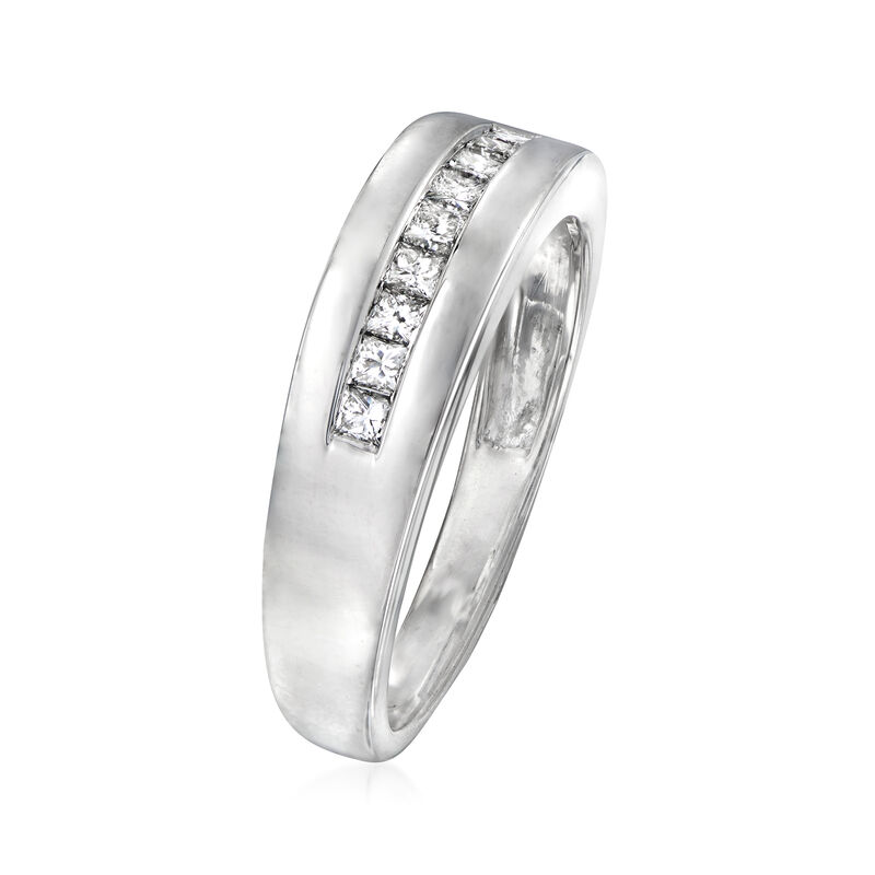 C. 1980 Vintage .65 ct. t.w. Channel-Set Diamond Ring in 14kt White Gold. Size 10.5 image number 2