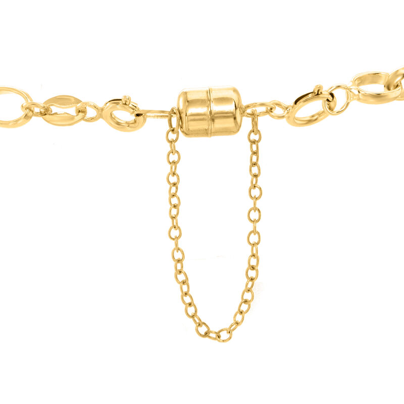Italian 14kt Yellow Gold Magnetic Clasp Converter with Safety Chain image number 1