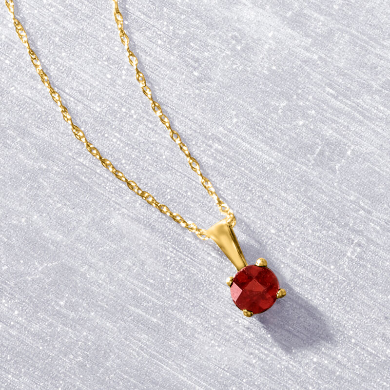 .28 Carat Garnet Pendant Necklace in 14kt Yellow Gold image number 2