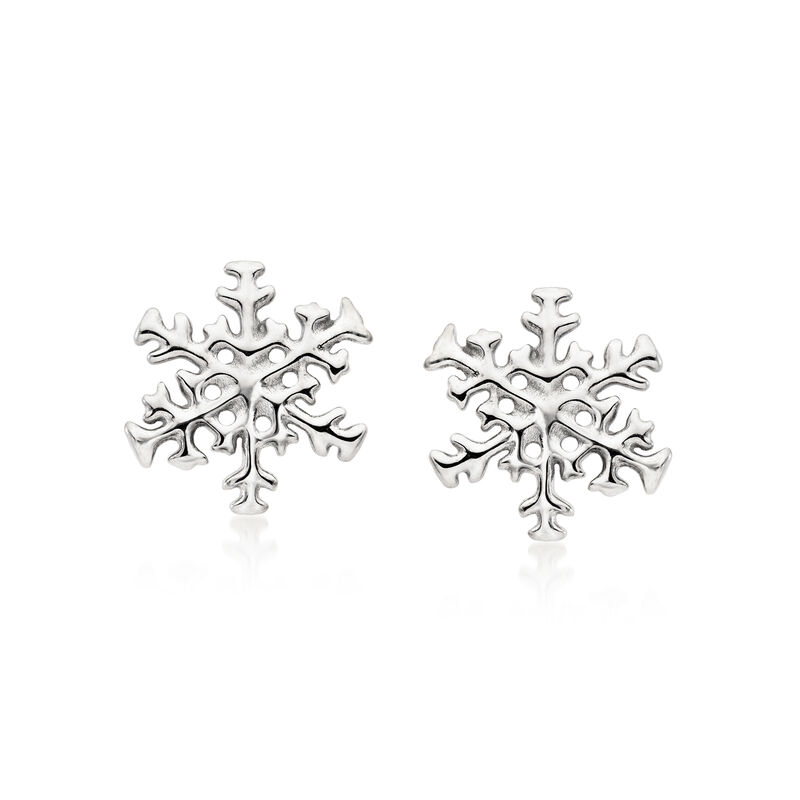 Sterling Silver Snowflake Earrings image number 0