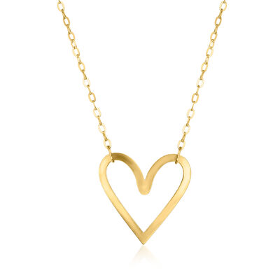 Italian 10kt Yellow Gold Heart Necklace