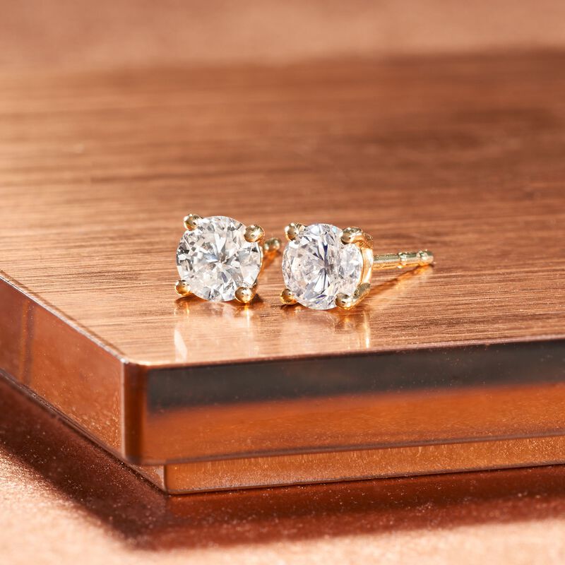 .50 ct. t.w. Diamond Stud Earrings in 14kt Yellow Gold image number 3