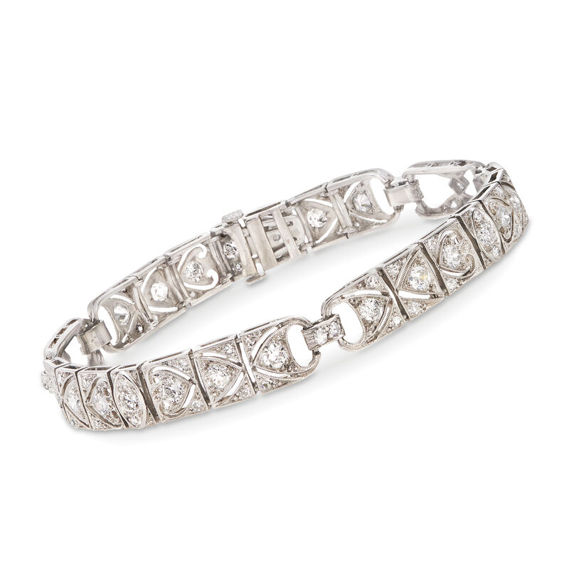 C. 1970 Vintage 3.25 ct. t.w. Diamond Bracelet in Platinum image number 0