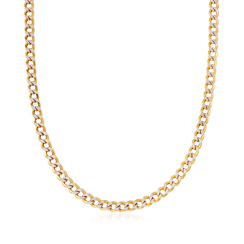 C. 2000 Vintage 22kt Two-Tone Gold Curb-Link Necklace image number 0