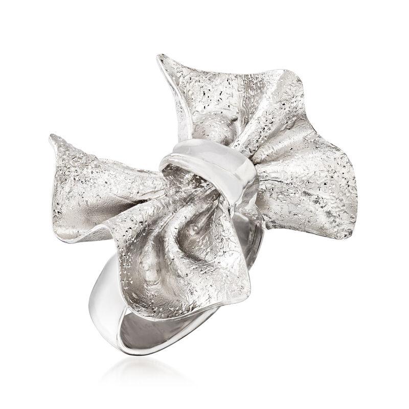 Italian Sterling Silver Bow Ring image number 2